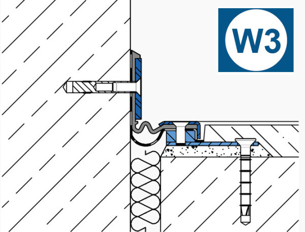 Waterdichte dilatatievoeg doorsnede W3