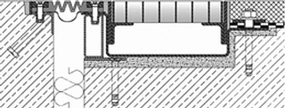 combinatie van goot en waterdicht dilatatievoegprofiel